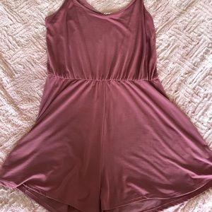 Maroon Foley romper with tie up spaghetti straps